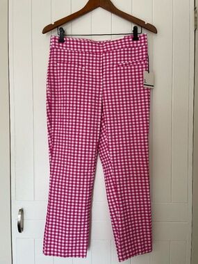 Jules & Leopold pink gingham capri stretch pants - sz S/M